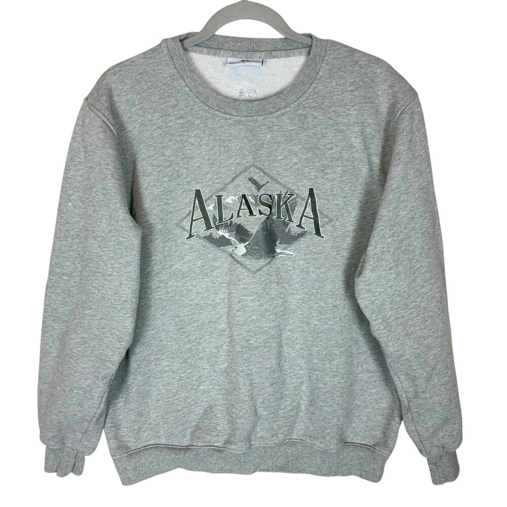 Princess‎ Cruises Sweatshirt Men's Large Gray Alaska Fleece Lined Long Sleeve